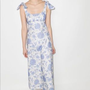 ZIMMERMANN postcard tie shoulder midi dress 0